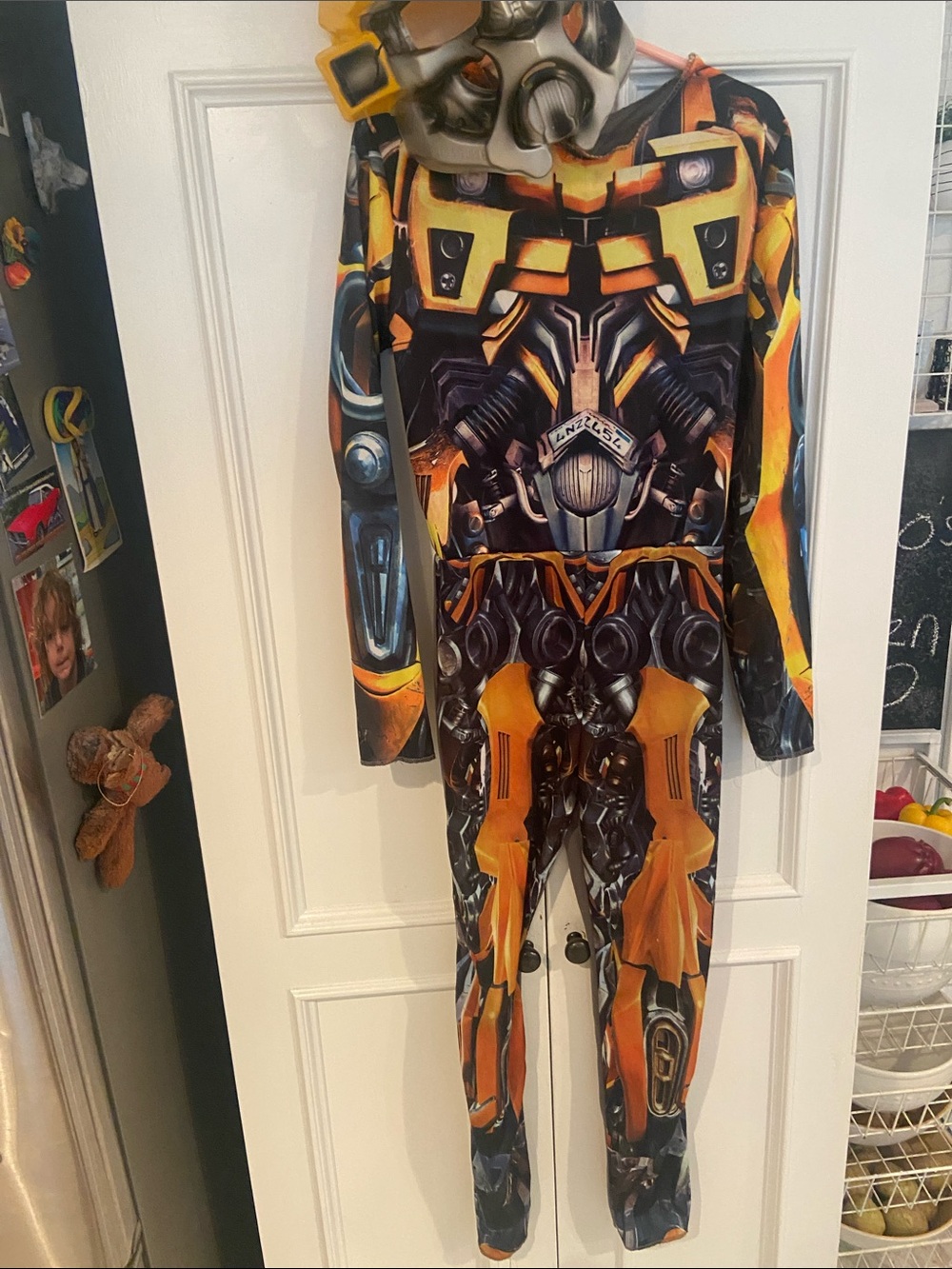 Kids Yellow Robot Character Halloween - Hooded Long-Sleeve One-Piece( no size)